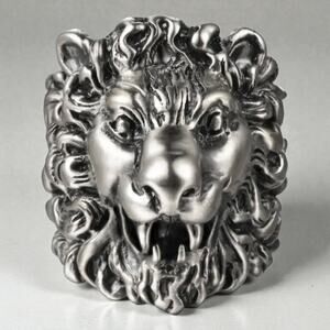 NWT Gucci Lion Head Motif Silver Ring Size US10.25 IT23